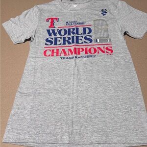 Classic men’s Gray Texas Rangers World Series Champions Tee small